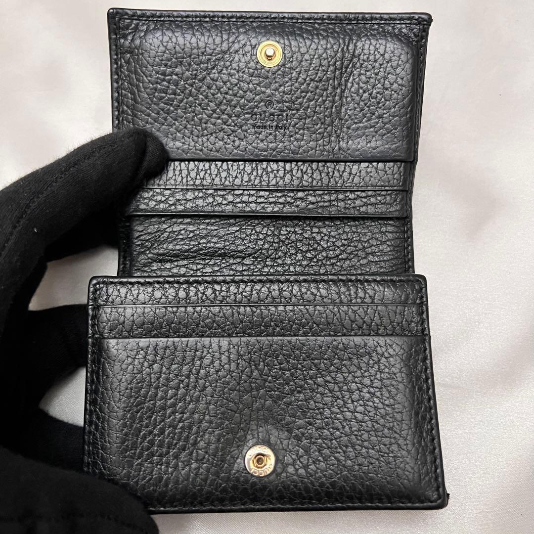 ◇箱・袋付き美品◇グッチ　GGマーモント　456126　二つ折り財布　ブラック