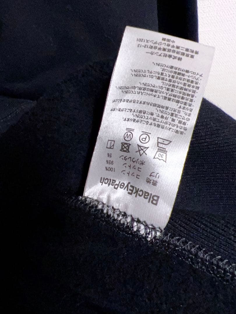 black eye patch ブラックアイパッチ レザー ロゴ パーカー M