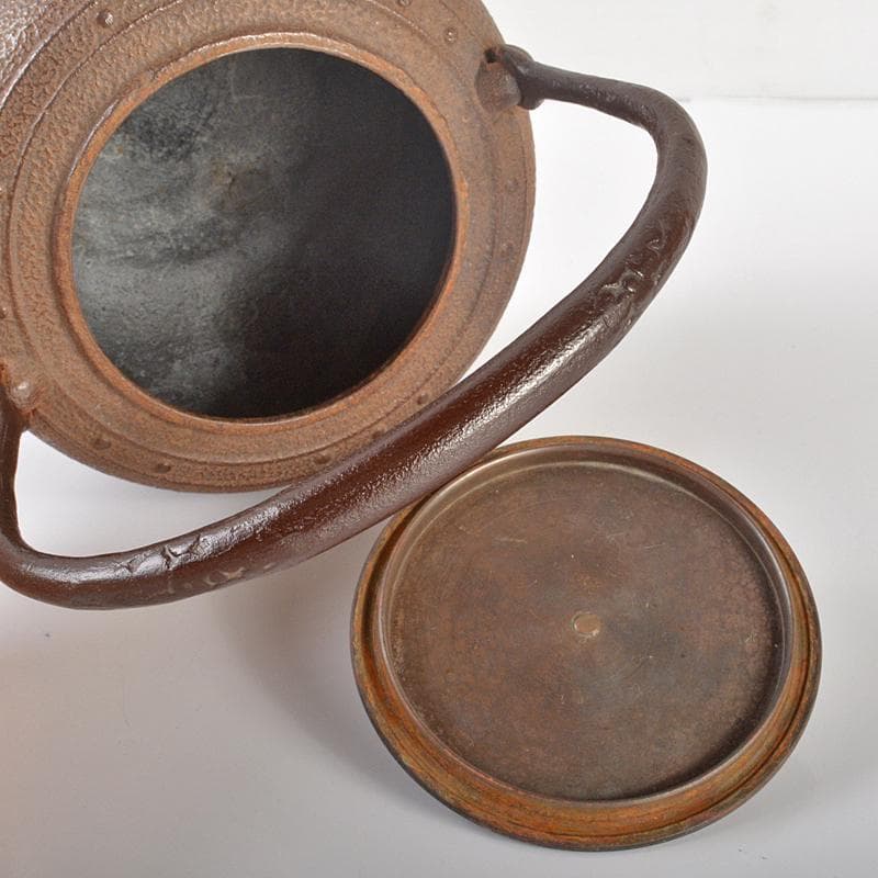 煎茶道具　正寿堂造 　萬代屋　鉄瓶　鉄釜　共箱　D　R6531