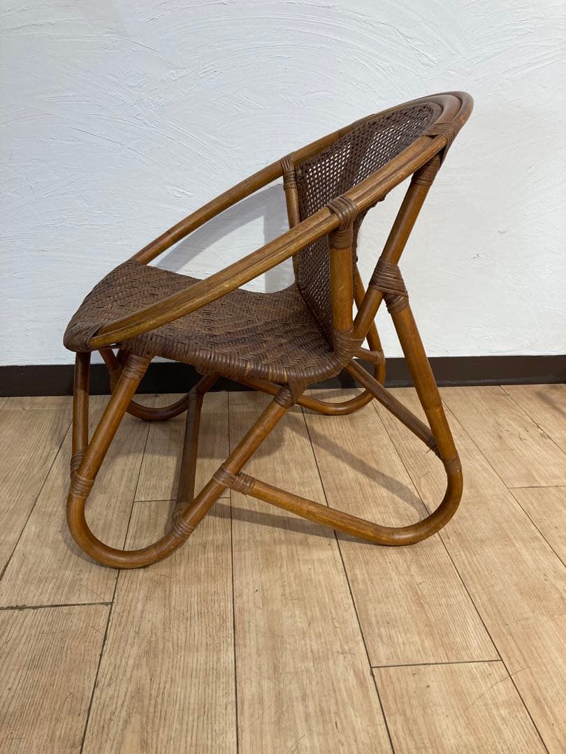 ラタン製　ラタンチェア　籐　昭和レトロ