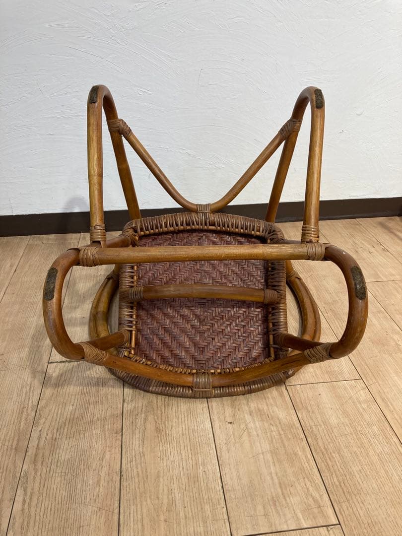ラタン製　ラタンチェア　籐　昭和レトロ