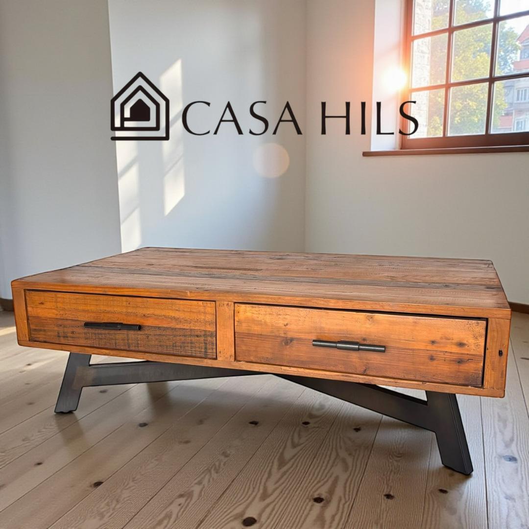 カーサヒルズ ヴィンテージ風 古材 ローテーブル センターテーブル