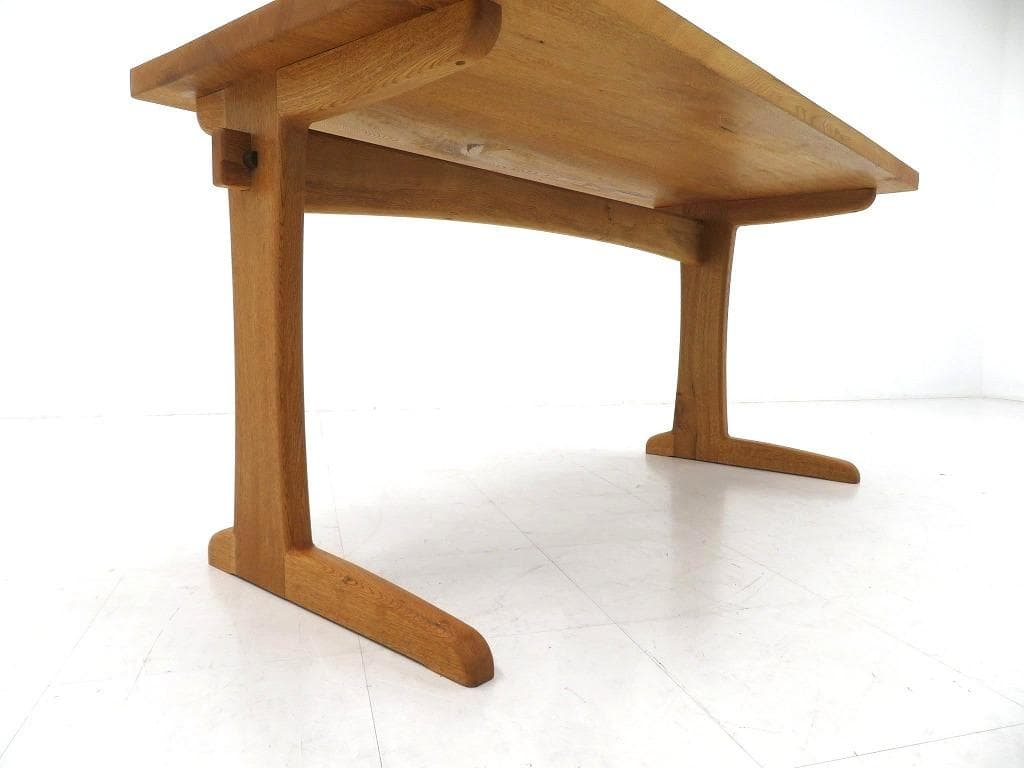 展示品　オーク材　無垢材　オイル仕上げ　デスク　書斎机　勉強机　北欧　高級