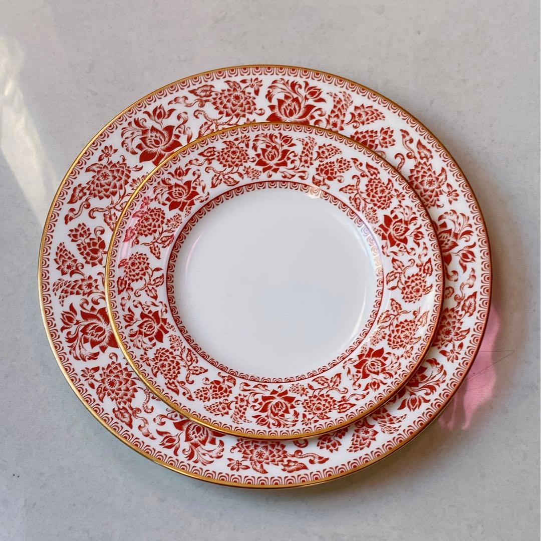レア品　Wedge wood Red damask プレート 2枚セット