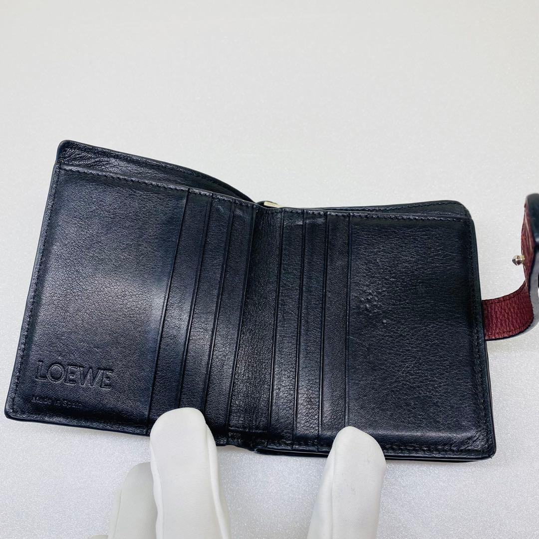 LOEWE ロエベ 二つ折り財布 コンパクトジップウォレット　バイカラー
