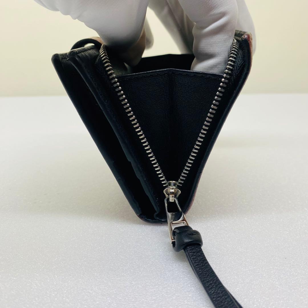 LOEWE ロエベ 二つ折り財布 コンパクトジップウォレット　バイカラー
