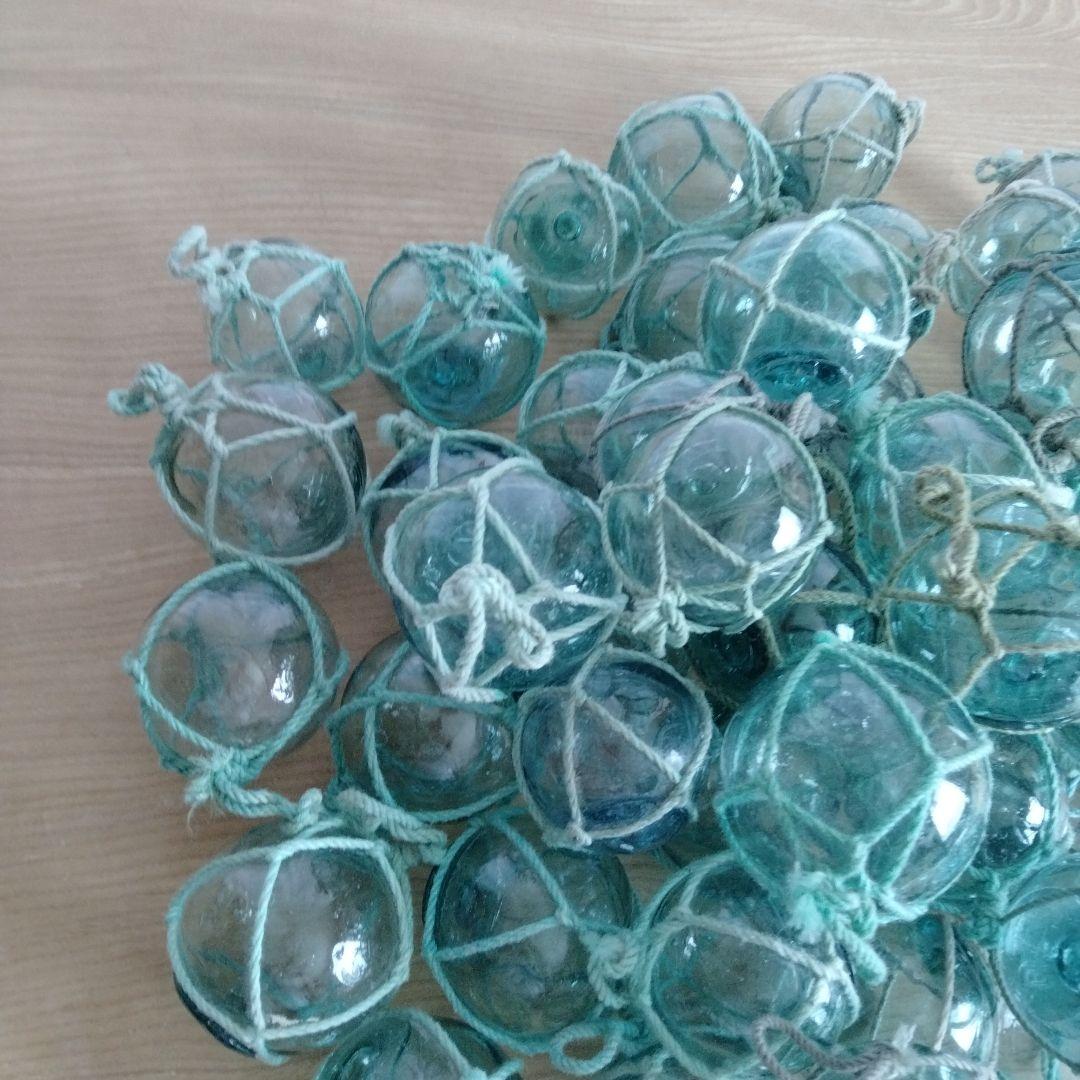 ガラス浮き球　浮き玉　ガラス玉　５０個セット　網紐付き