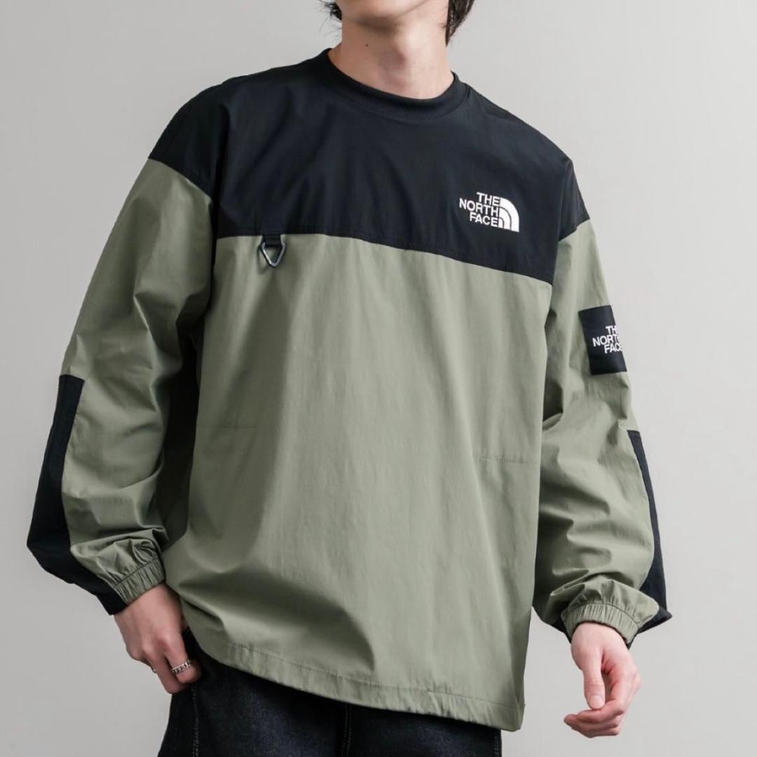 ノースフェイス ALBANY EX CREWNECK ロンT カーキ M 韓国