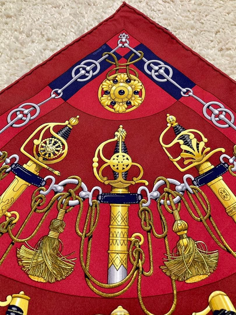 【美品】エルメス HERMES スカーフ プチカレ ボルドー　CLIQUETIS