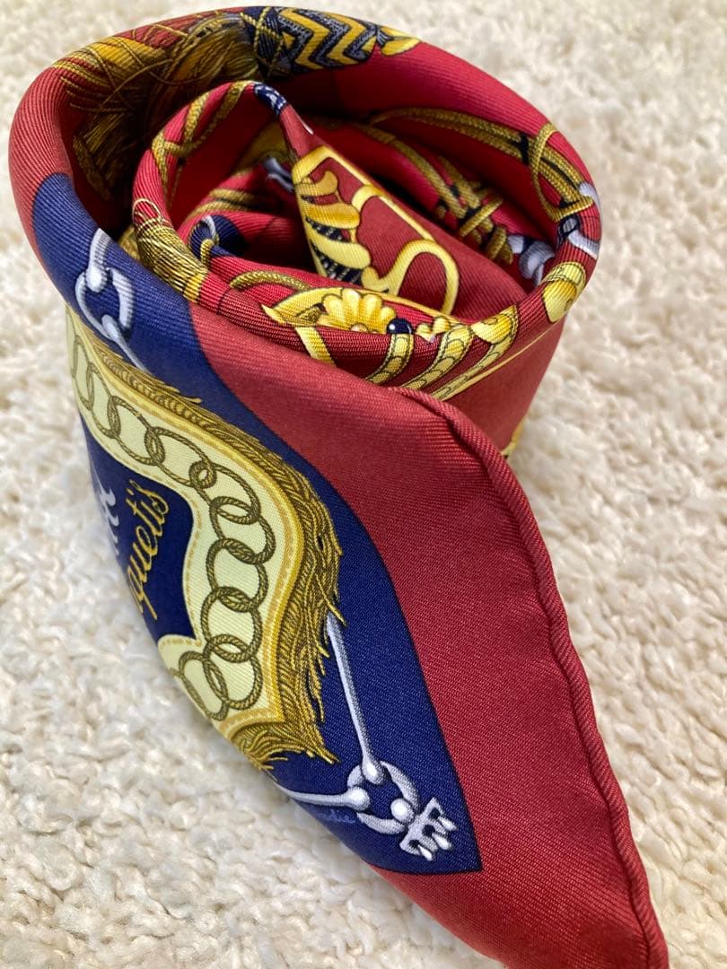 【美品】エルメス HERMES スカーフ プチカレ ボルドー　CLIQUETIS