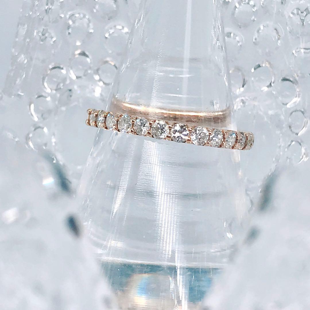 0.50ct ハーフエタニティ ダイヤモンドリング K18ピンクゴールド ダイヤ