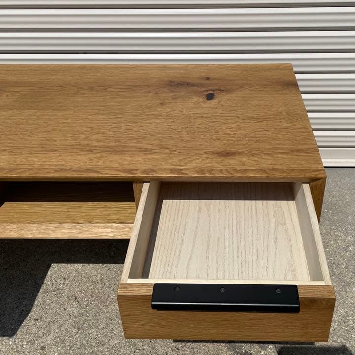 【福岡市内限定】天然木 ヴィンテージ風 ローテーブル 引き出し付き