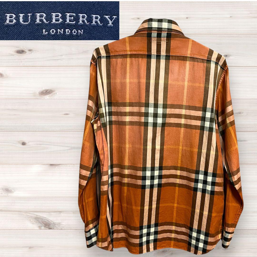 バーバリーロンドン　ノバチェック柄 長袖シャツ Lサイズ　ギガチェック