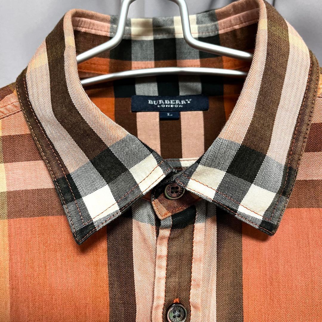 バーバリーロンドン　ノバチェック柄 長袖シャツ Lサイズ　ギガチェック