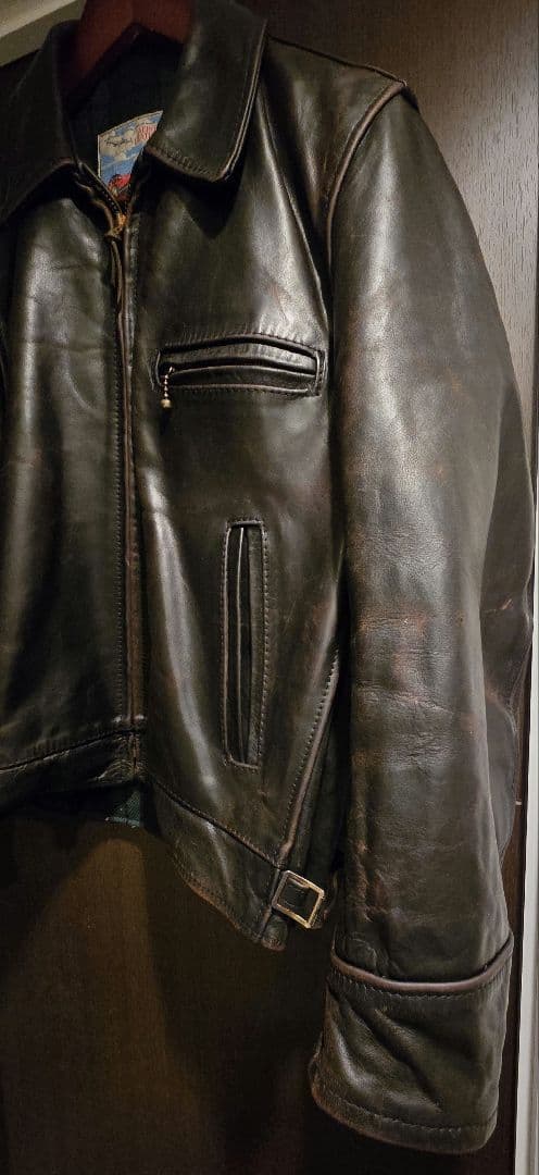 AERO LEATHER HIGHWAYMAN 馬革 茶芯 90s前期