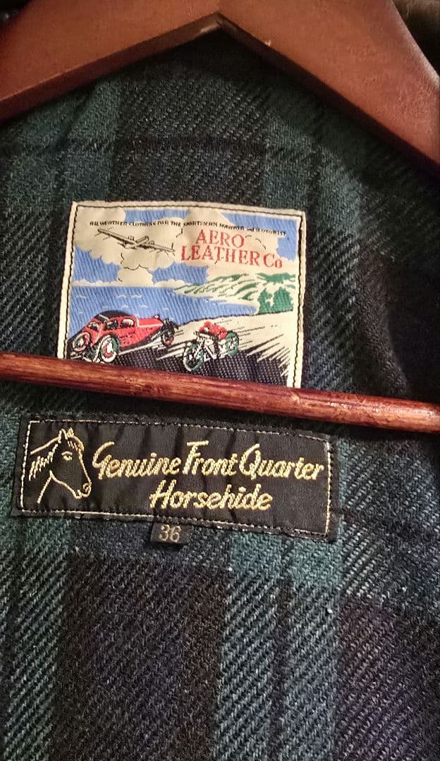 AERO LEATHER HIGHWAYMAN 馬革 茶芯 90s前期