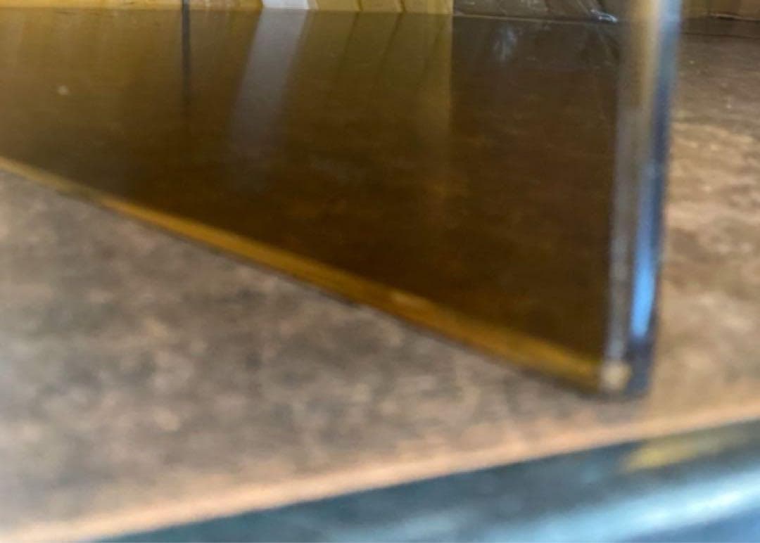 （訳あり）アクリルテーブル　 ローテーブル 　クリアブラウン（約）幅60cm