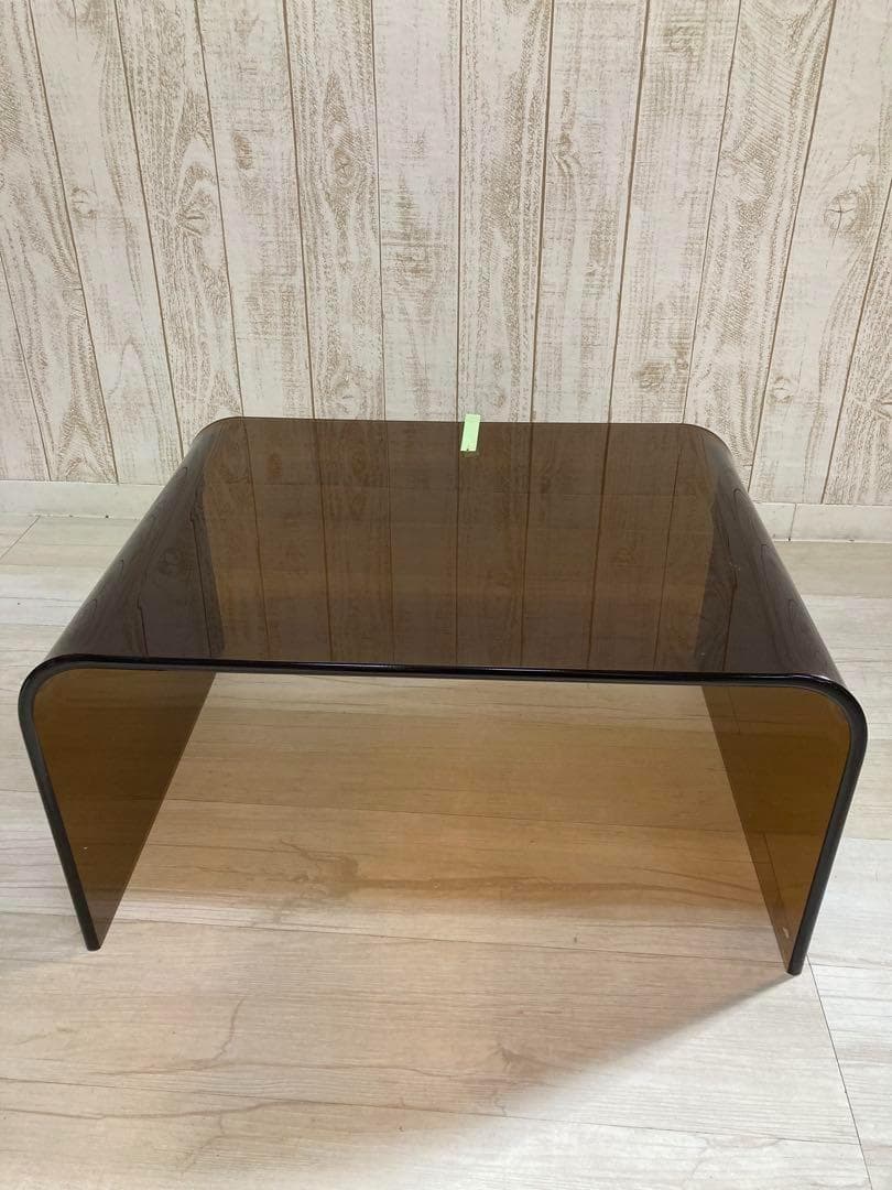 （訳あり）アクリルテーブル　 ローテーブル 　クリアブラウン（約）幅60cm