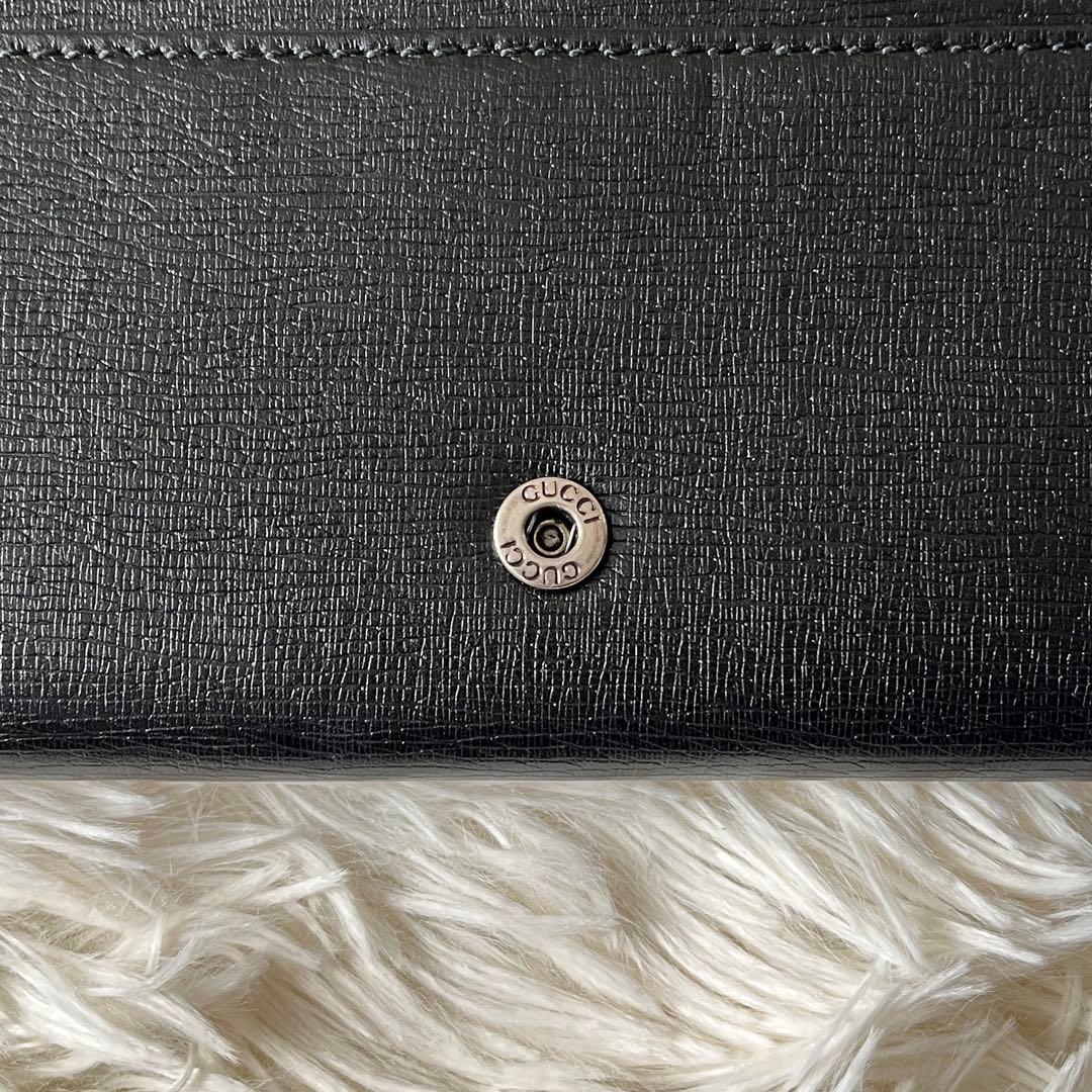 未使用✨グッチ インターロッキング 長財布 二つ折り 本革 ブラック 黒
