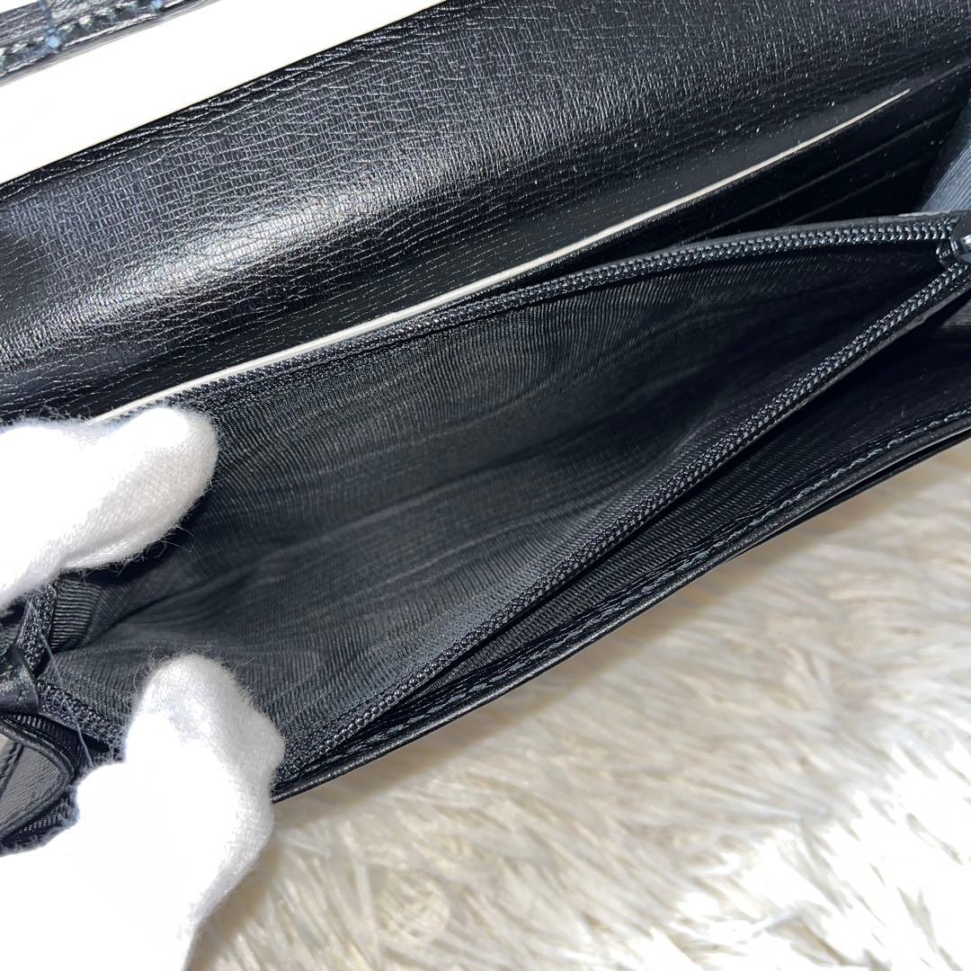 未使用✨グッチ インターロッキング 長財布 二つ折り 本革 ブラック 黒