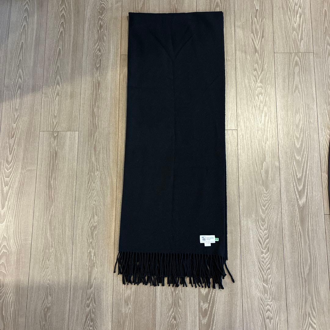 Johnstons of Elgin 100%カシミヤ ストール 黒