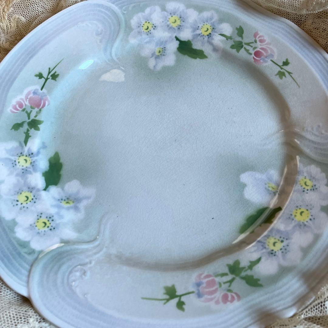 フランスアンティーク リュネヴィル窯　りんごの花アンティークプレート美品