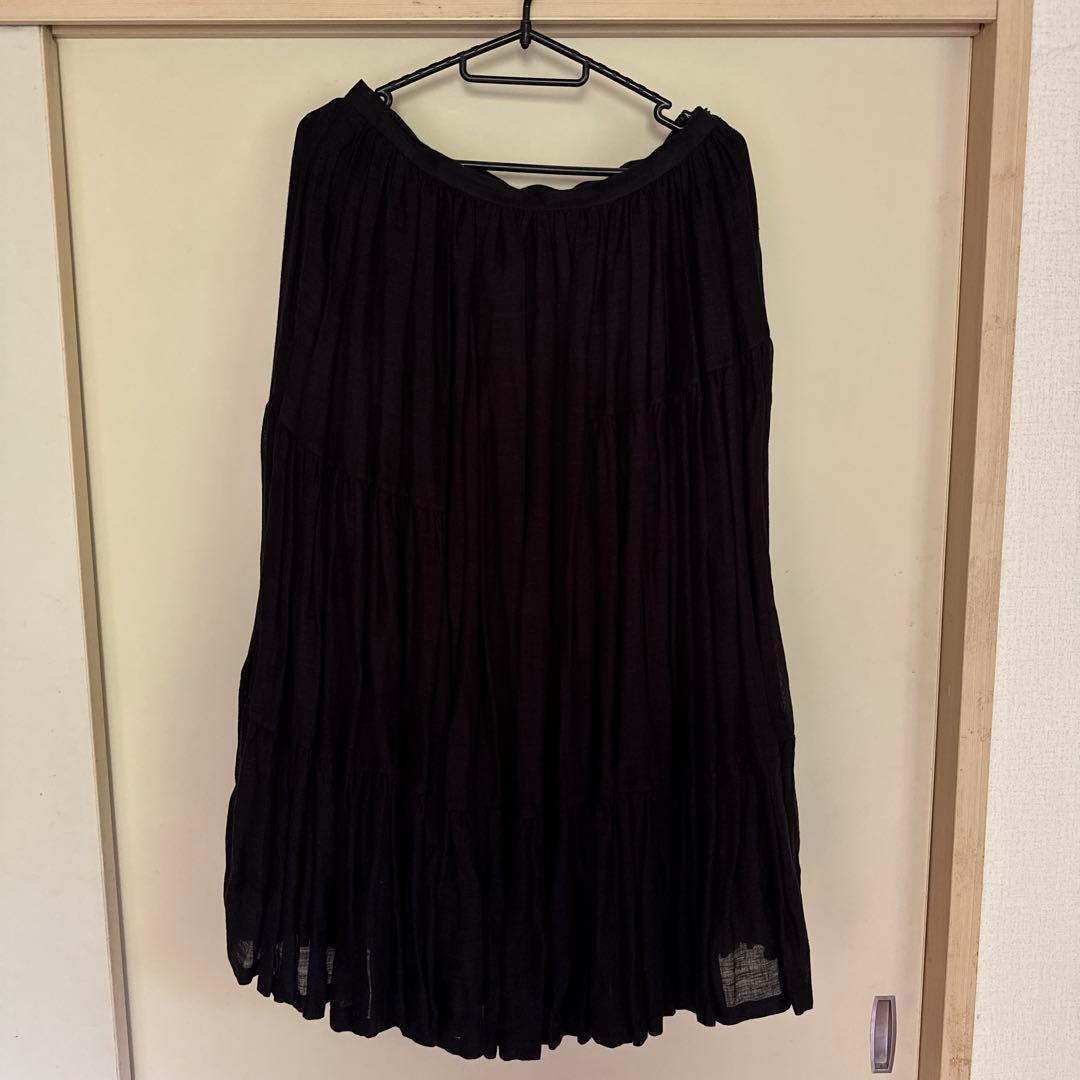 minä perhonen loistaaリネンティアードスカート 40