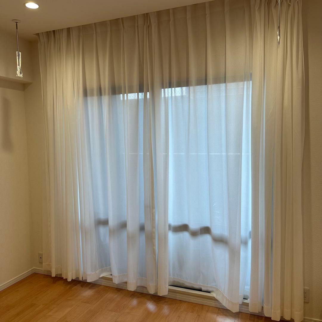 オーダーミラーレースカーテン 2枚組 横幅300㎝×高さ243㎝