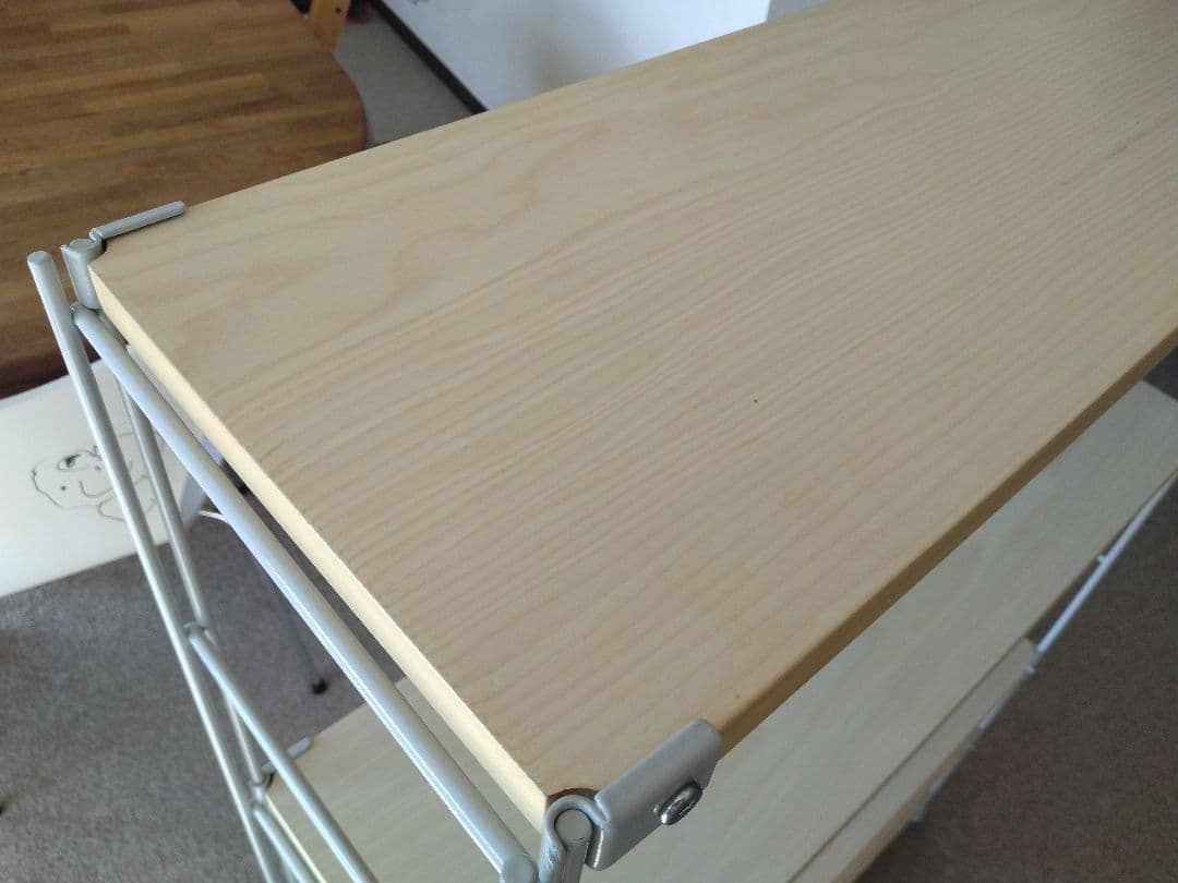 【訳あり】MUJI/無印良品 25cmスチールユニットシェルフ中グレー木製棚5段