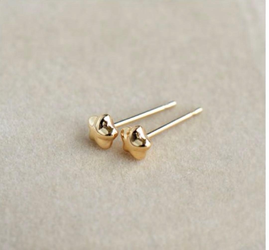 【Ｓランク品】 K10 4mm スターピアス K18ダブルキャッチ