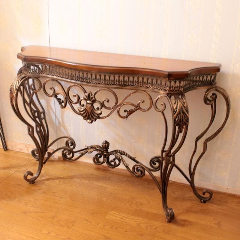 コンソール サイドテーブル アイアン 木製 お洒落113-456