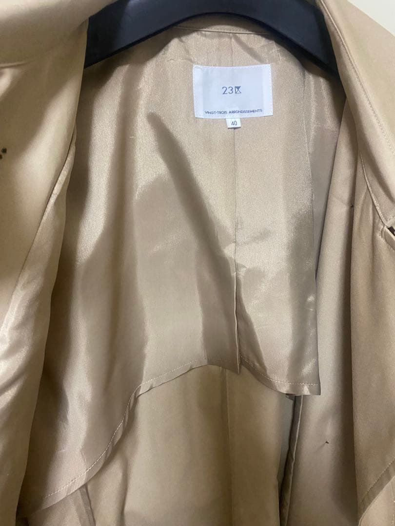 23区 【撥水加工】エアータンブラー TCギャバジン ロングトレンチコート40