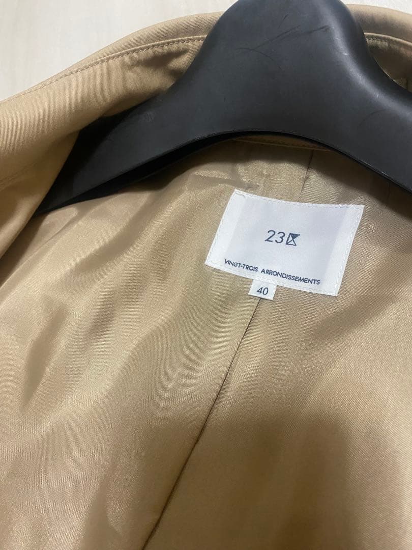 23区 【撥水加工】エアータンブラー TCギャバジン ロングトレンチコート40