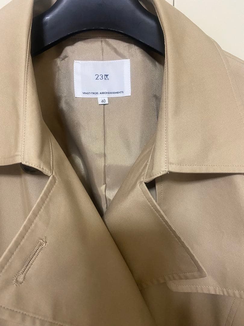 23区 【撥水加工】エアータンブラー TCギャバジン ロングトレンチコート40