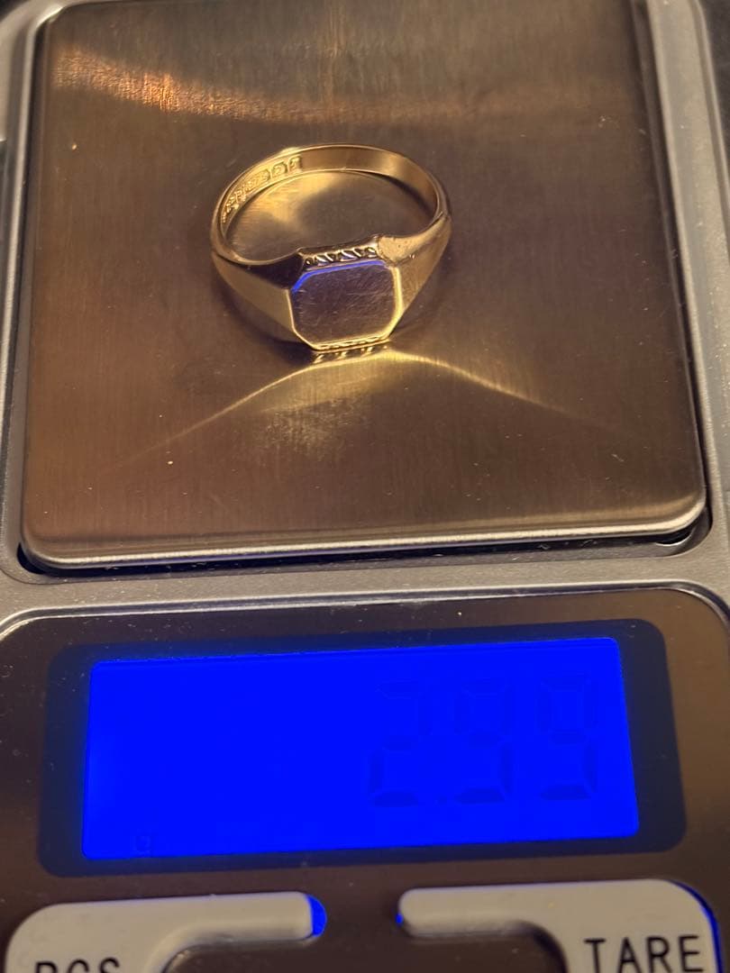 シグネットリング 9k 印台 約11号 約3g k10やk18好きの方是非