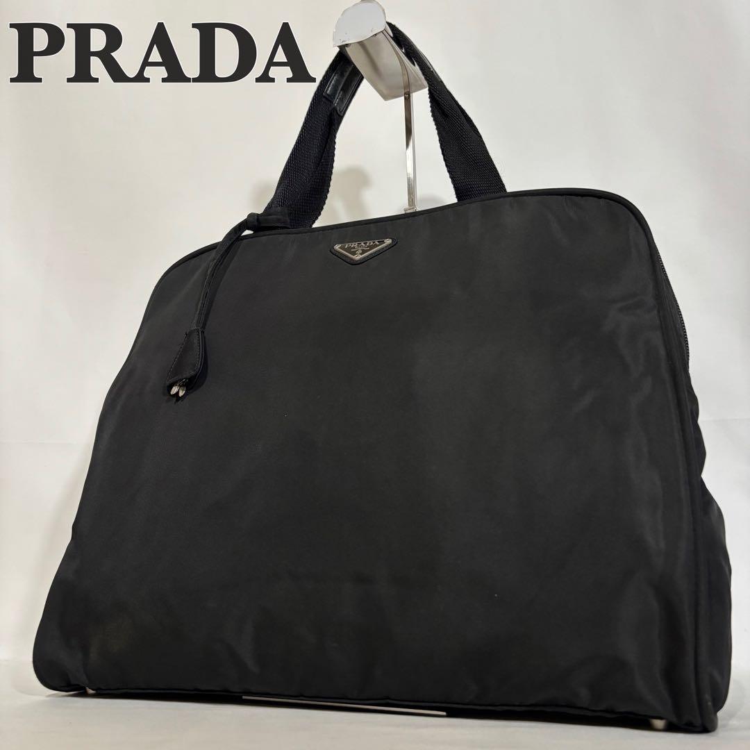 プラダ PRADA ハンドバッグ トートバッグ 南京錠 三角ロゴ ブラック