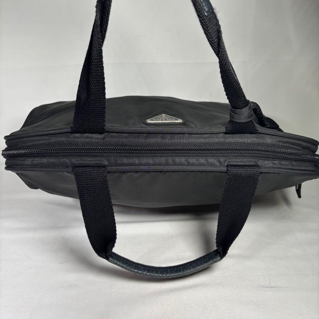 プラダ PRADA ハンドバッグ トートバッグ 南京錠 三角ロゴ ブラック