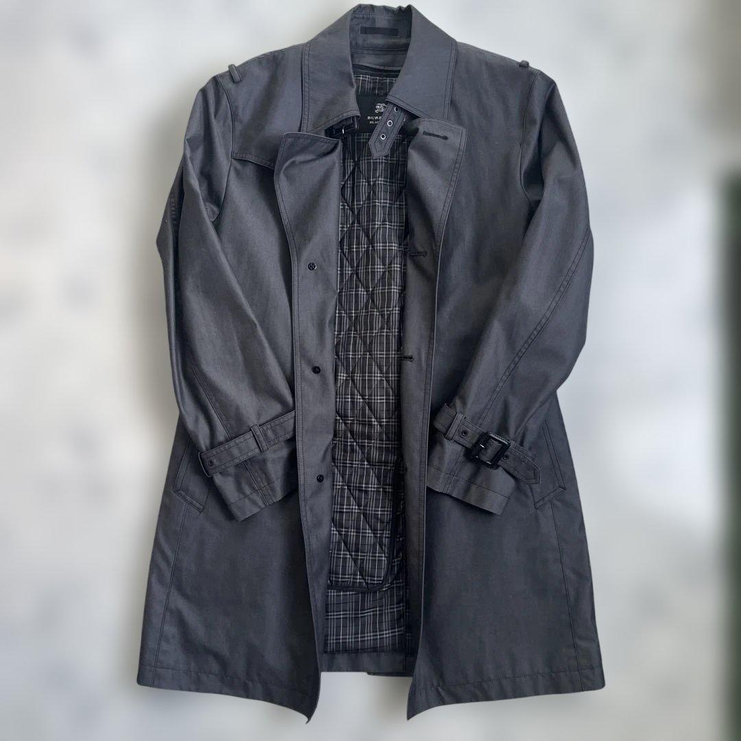 バーバリー ブラックレーベル トレンチコート メンズM 黒 インナー付き