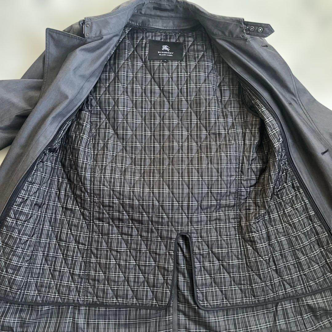 バーバリー ブラックレーベル トレンチコート メンズM 黒 インナー付き