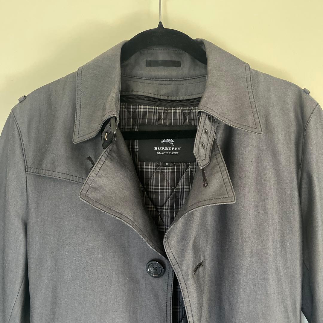 バーバリー ブラックレーベル トレンチコート メンズM 黒 インナー付き