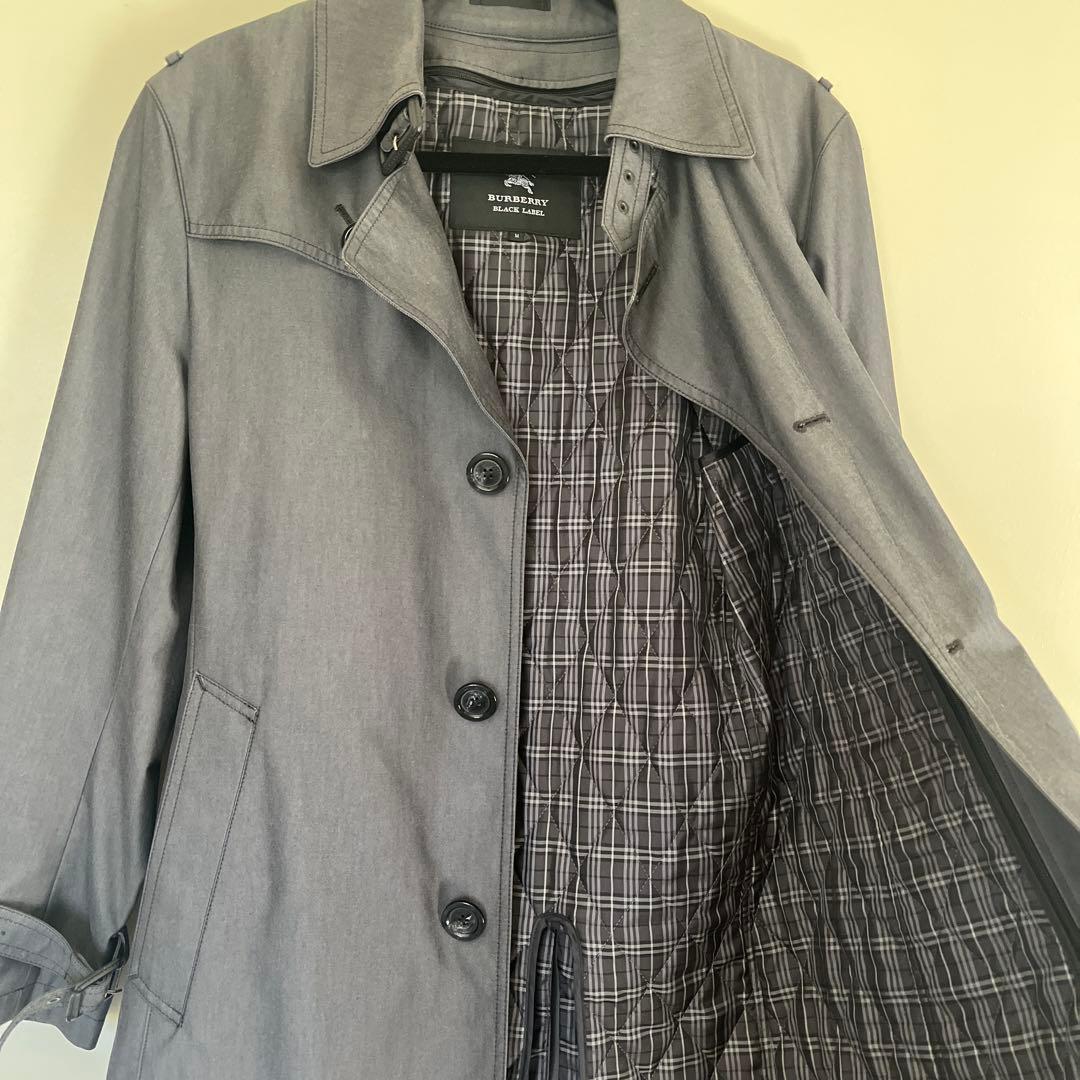 バーバリー ブラックレーベル トレンチコート メンズM 黒 インナー付き