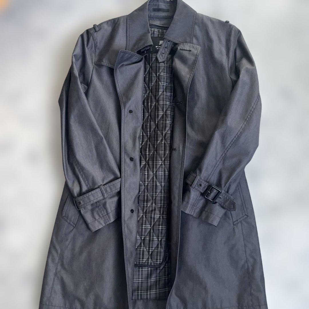 バーバリー ブラックレーベル トレンチコート メンズM 黒 インナー付き