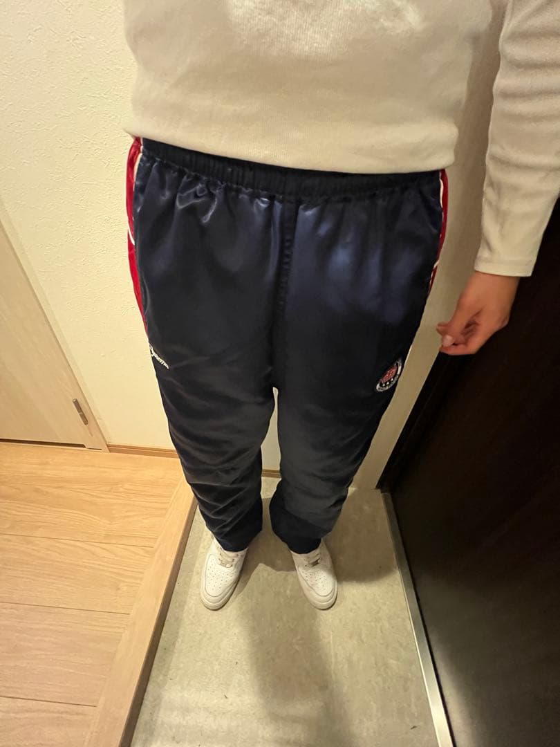Supreme パンツ　ネイビー/レッド