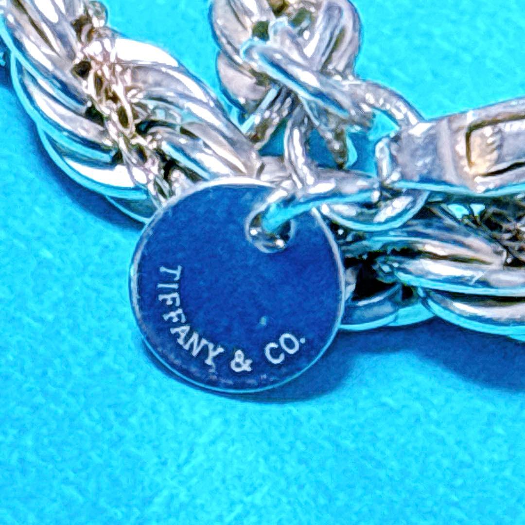 【美品】19cm ティファニー ツイスト コンビブレスレット 750/925