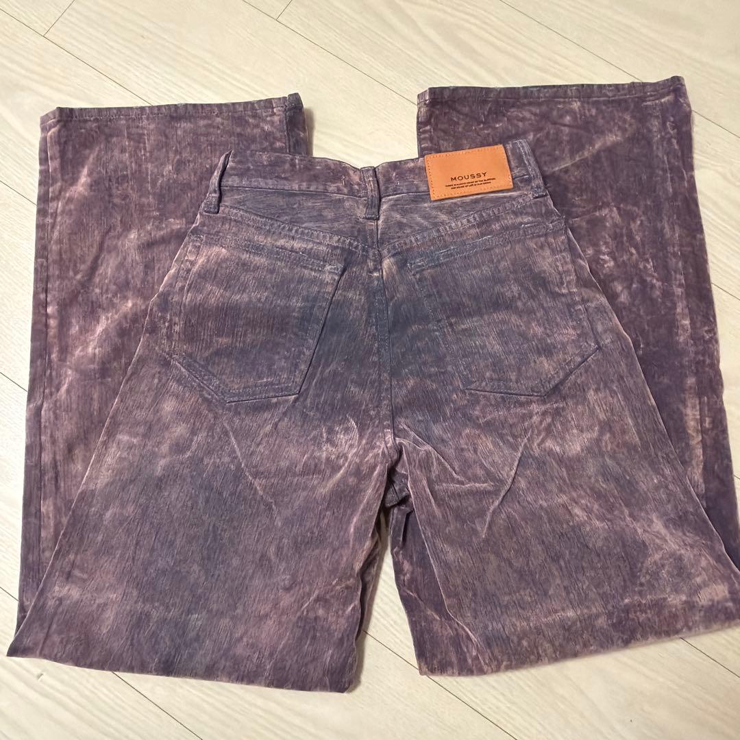 パンツ MOUSSY VELVET DENIM PINK