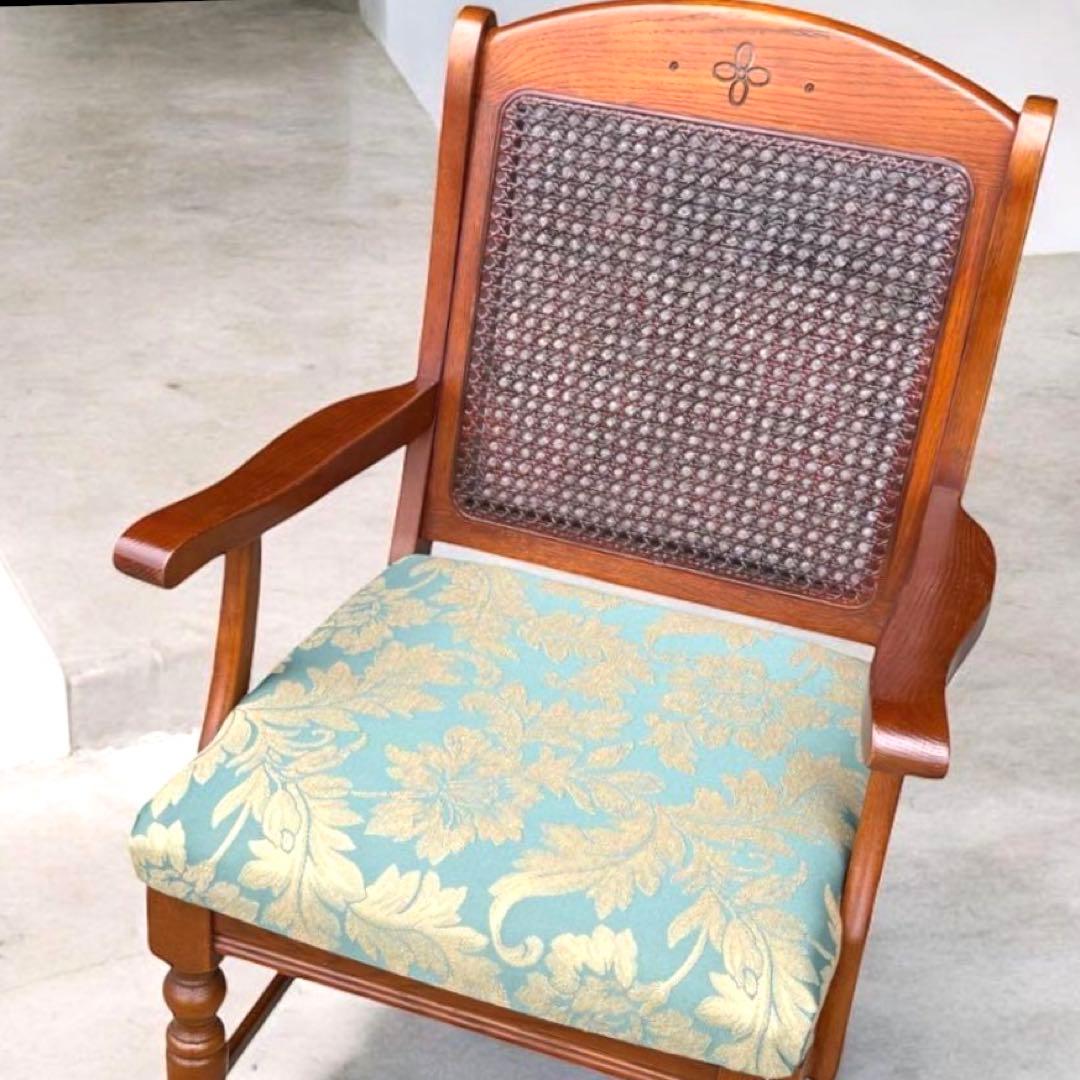 HR686 ラタン　籐　三越ブルージュ　三越家具　アームチェア　肘付き椅子