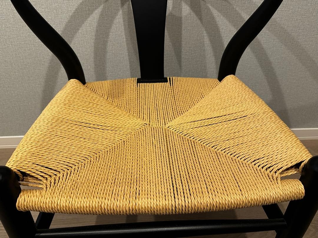 【Yチェア】ペーパーコード　北欧デザイン　ブラック　黒　リプロダクト品