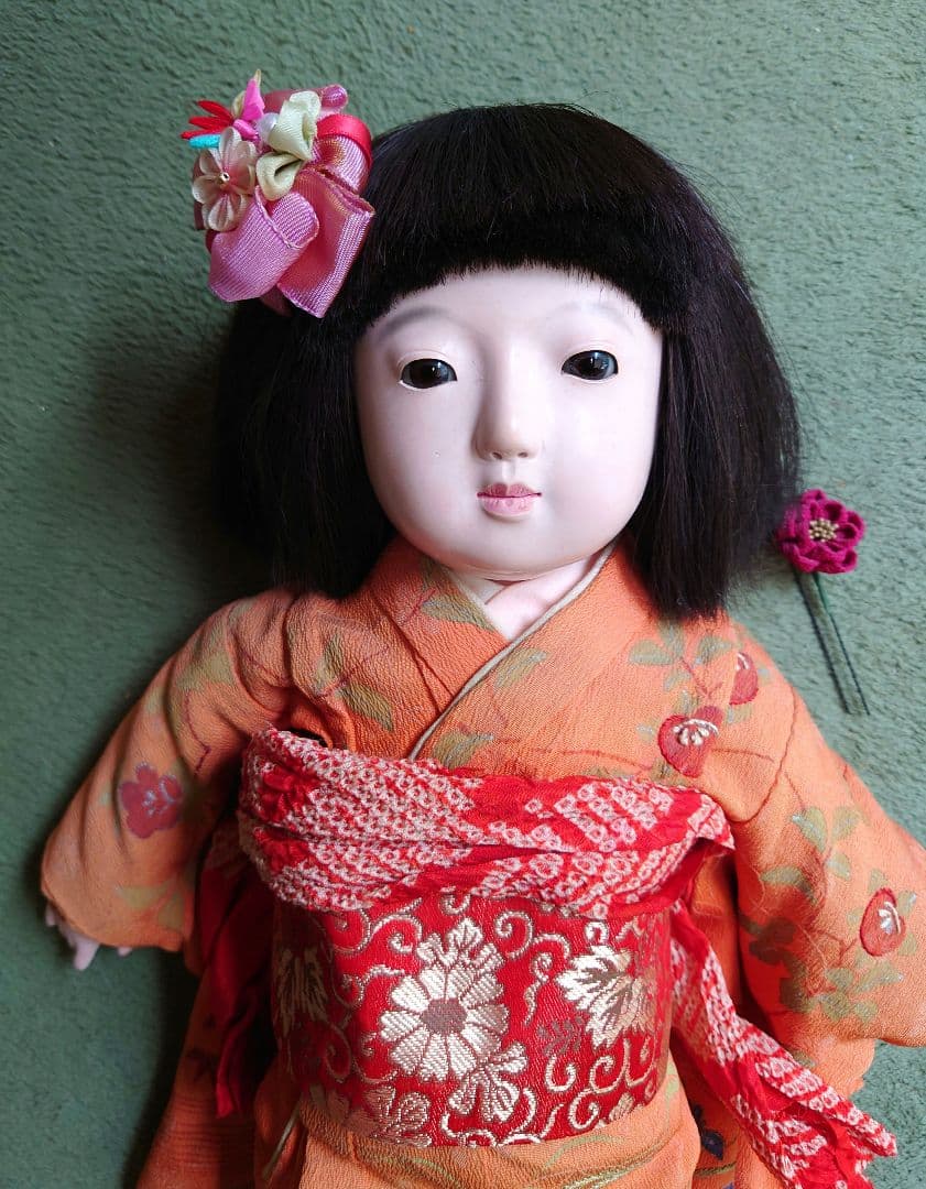 希少 修復済 永徳齋銘 大正期の光龍斎 滝澤義豊 42㎝ 市松人形 アンティーク