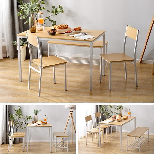 ダイニング4点セット　4人掛け　木製　シンプルでおしゃれ　NATURAL