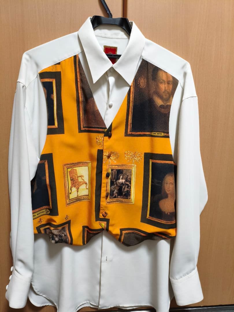 LUNA MATTINO 柄シャツ 長袖 メンズ 古着 アート